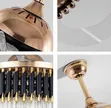 Luxury Black and Gold Crystal Fan Chandelier - 1