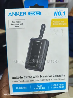 Anker Zolo Power Bank (20000mAh, 30W, Built-in USB-C)