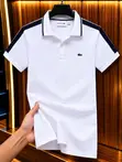 Lacoste Premium Polo Shirt - Navy Blue/White Stripe - 3