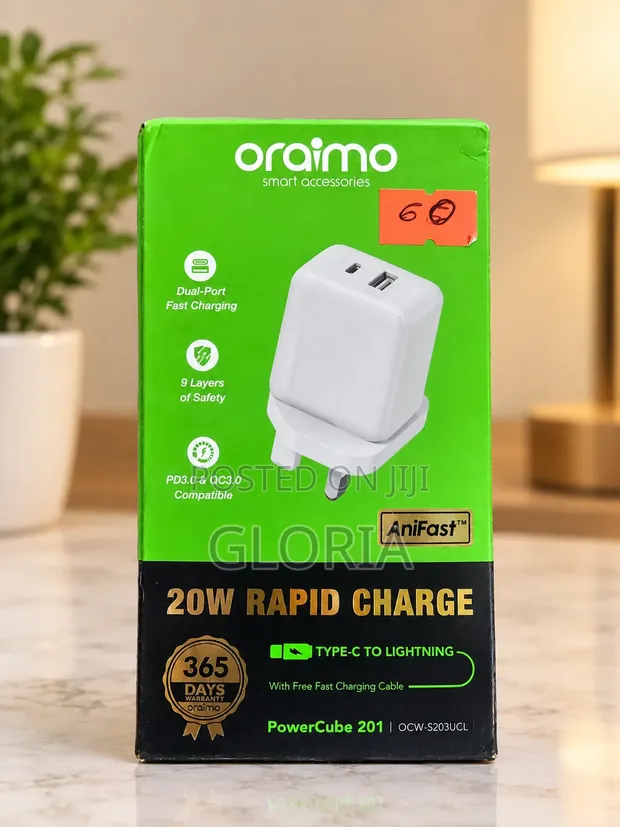 Oraimo 20W Rapid Charger (PowerCube 201) - 1