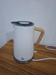 Swan 1.7L Wood & Stainless Steel White Kettle - 2