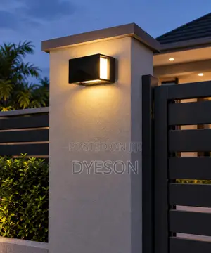 Contemporary Outdoor Wall Light - Black, Warm White
