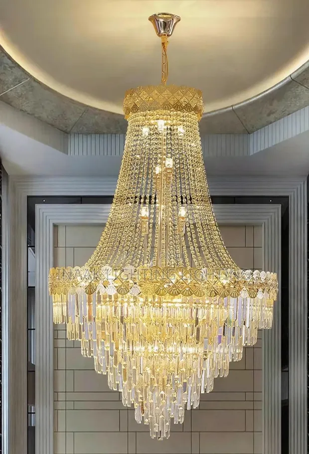 Grand Empire Crystal Gold Champagne Chandelier - 1