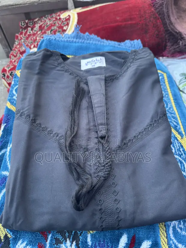 All Black Unisex Jalabiya - 1