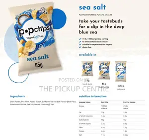 Popchips Sea Salt Potato Chips, 85g (Pack of 8)