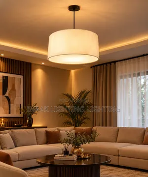 Modern Fabric Drum Pendant Light - Brand New