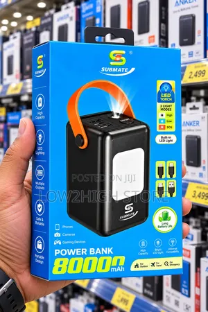 Submate 80,000mAh Heavy-Duty Power Bank with LED Light