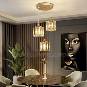 Triple Crystal Drop Light - Gold Base