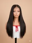 22-inch Human Hair Wig (Straight) - 1
