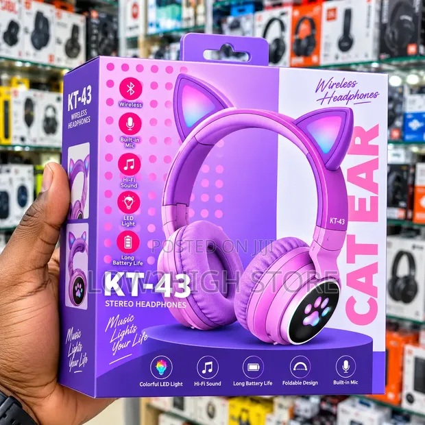 KT-43 RGB Cat Ear Wireless Bluetooth Headphones - 1