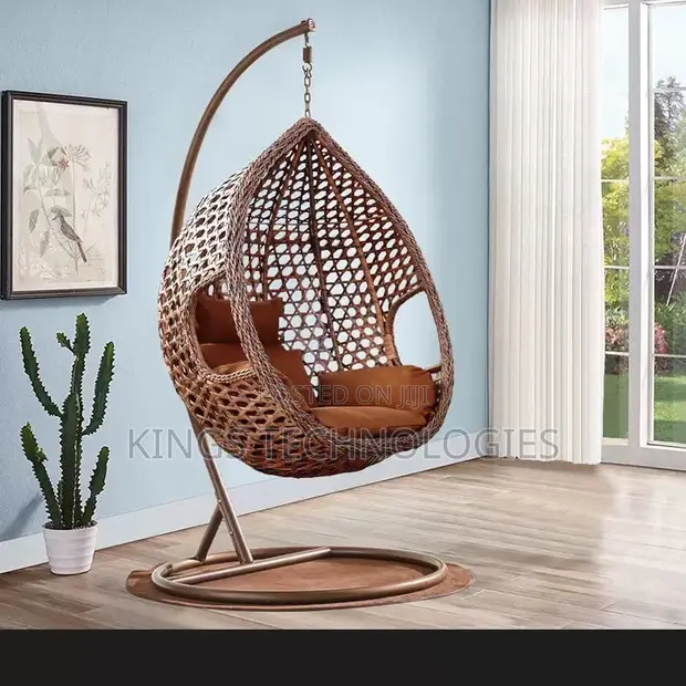 Hanging Rattan Egg Chair with Cushion - 1