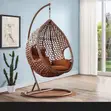 Hanging Rattan Egg Chair with Cushion - 1