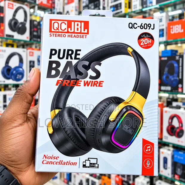 QC-JBL QC-609J Wireless RGB Stereo Headset - 1