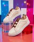 Navy Blue/Cream Zegna Triple Stitch Sneakers - 1