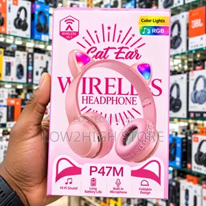 P47M RGB Cat Ear Bluetooth 5.3 Wireless Headphones