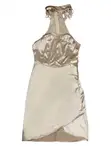 Champagne Gold Satin Mini Dress - 1