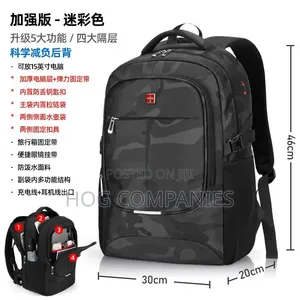 Fashionable Laptop Travel Backpack - Black