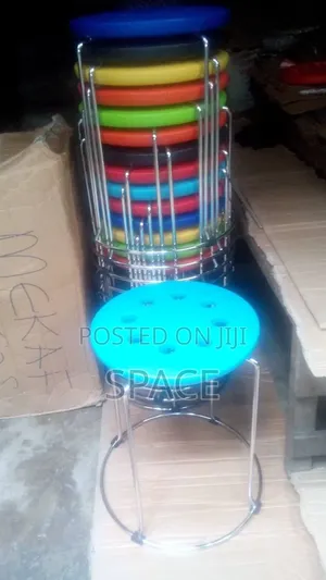 Round Chrome Frame Stool - Durable & Comfortable