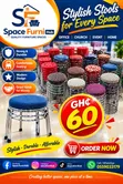 Round Chrome Frame Stool - Durable & Comfortable - 2