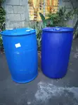Used Blue Barrel Container for Water Storage - 1