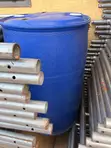 Used Blue Barrel Container for Water Storage - 3