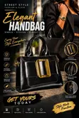Premium Quality Handbag - Black Leather - 1