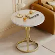 Elegant Round Coffee/Side Table - Marble Effect - 1