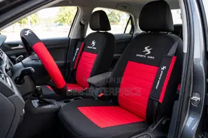 Luxury PU Leather Car Seat Covers - Black & Red Full Set