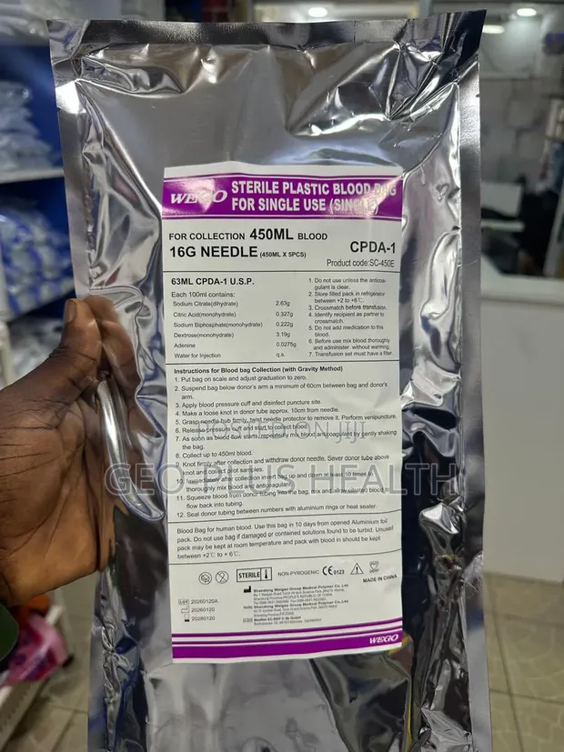 Sterile Plastic Blood Bag (Single) - 1