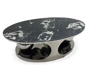 Luxury Oval Camo Marble Center Table