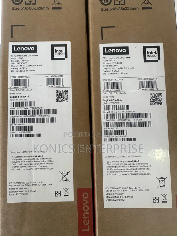 Lenovo Legion 5i 16GB Intel Core Ultra 9 1TB SSD RTX 5070 - 1