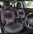 Beaded Massage Seat Cover Black/Orange with Pillows - 1