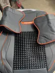 Beaded Massage Seat Cover Black/Orange with Pillows - 2