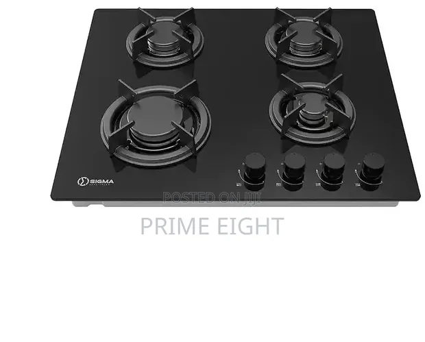 Sigma 4 Burner 60cm Built-in Gas Hob (Black Glass) - 1