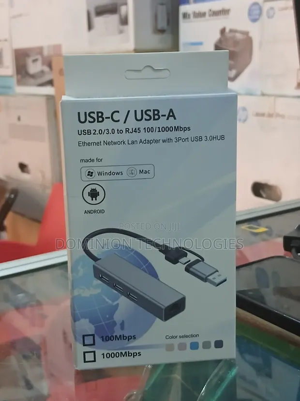 USB-C/USB-A to Ethernet Adapter (100Mbps) - 1