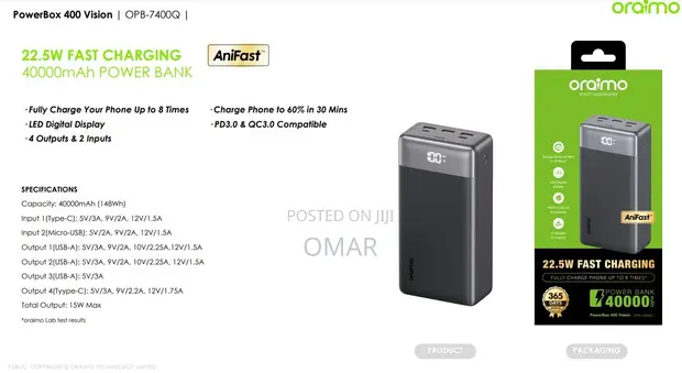 Oraimo PowerBox 400 Vision Power Bank - 1