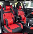 Luxury Red and Black Car Seat Covers with Gold Deer Logo - 1