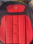Luxury Red and Black Car Seat Covers with Gold Deer Logo - 2