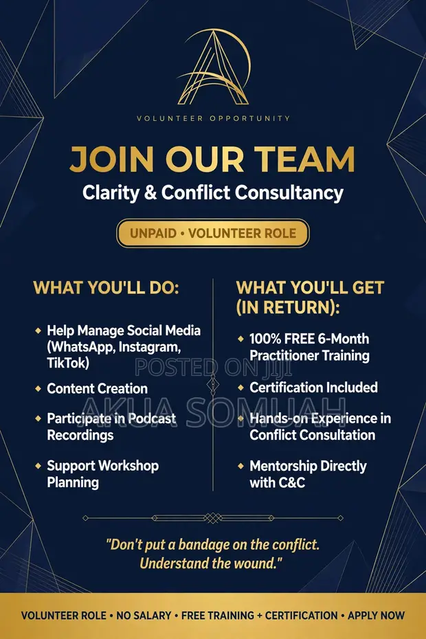 Volunteer Opportunity - CNC Clarity & Conflict Consultancy - 1