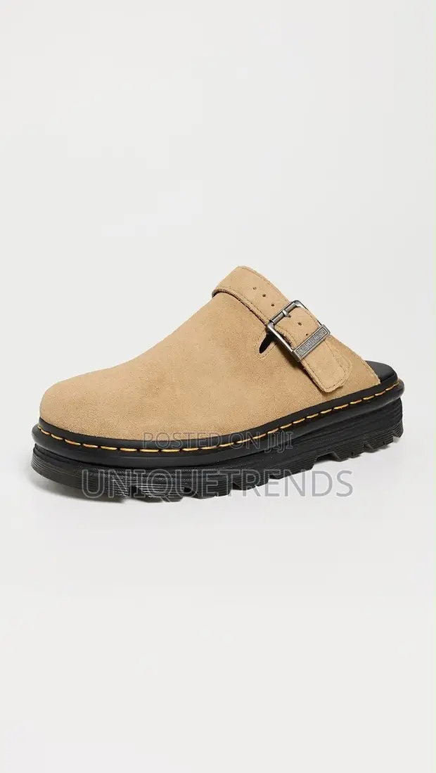 Dr. Martens Zebzag Suede Mules (Tan) - 1