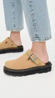 Dr. Martens Zebzag Suede Mules (Tan) - 4