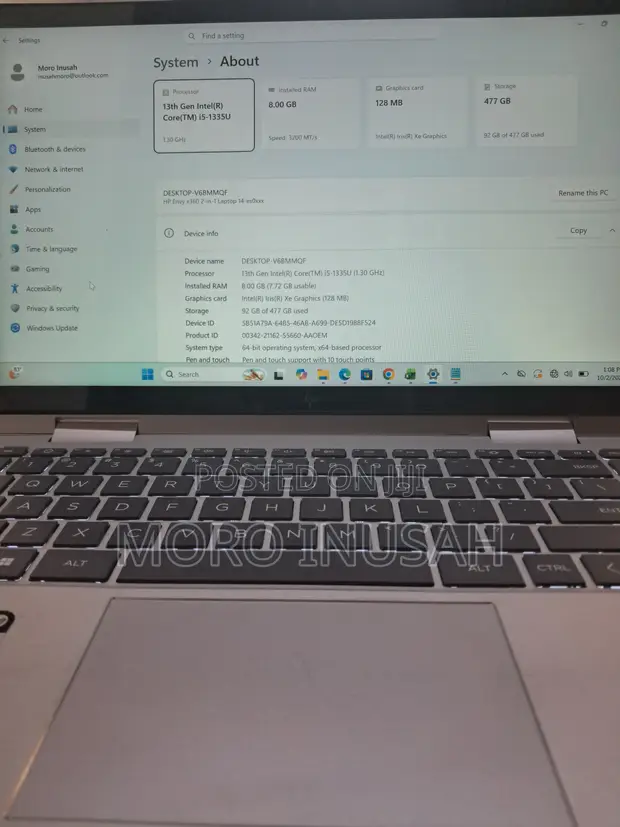 HP Envy x360 Laptop - 13th Gen i5, 8GB RAM, 500GB SSD - 1