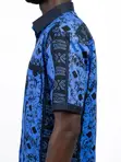 Men's Cobalt & Navy Batik African Print Shirt - 1