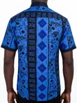 Men's Cobalt & Navy Batik African Print Shirt - 2
