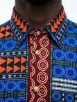 Men's Multi-Pattern Geometric African Print Shirt - 1