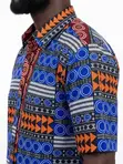 Men's Multi-Pattern Geometric African Print Shirt - 2