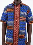 Men's Multi-Pattern Geometric African Print Shirt - 3