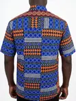 Men's Multi-Pattern Geometric African Print Shirt - 4
