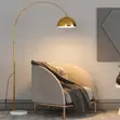 Artiss Modern Arched Floor Lamp - Brass Finish - 2