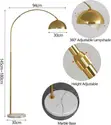 Artiss Modern Arched Floor Lamp - Brass Finish - 4